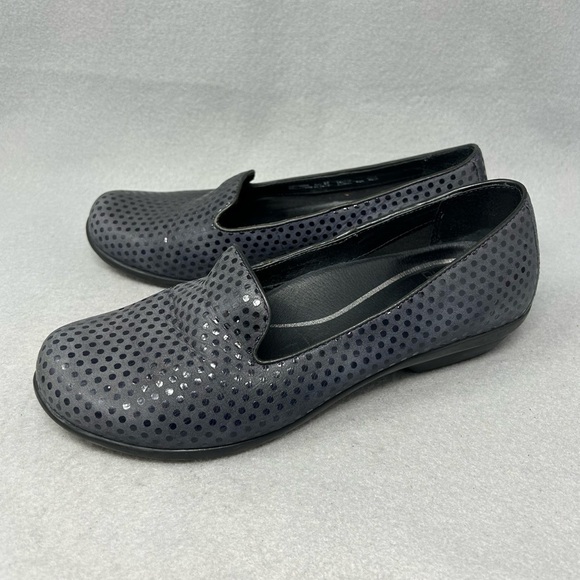 Dansko Olivia Navy Blue Suede Leather Polka Dot Comfort Loafers EU 37/US 6.5-7 - Picture 1 of 12